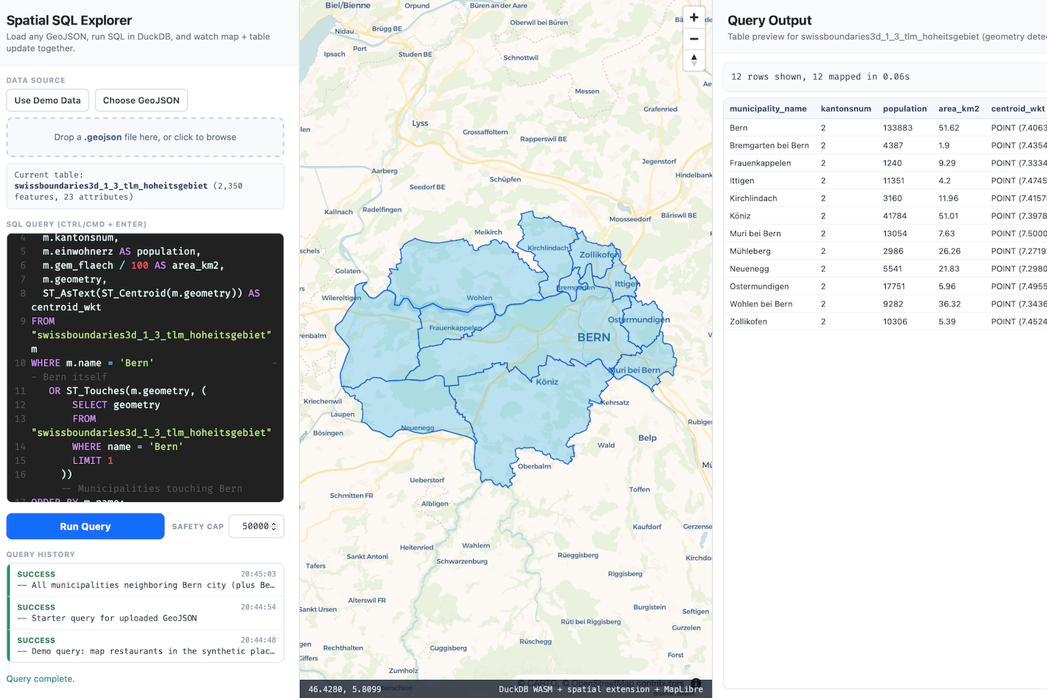 Spatialists – geospatial news - Spatial SQL sandbox