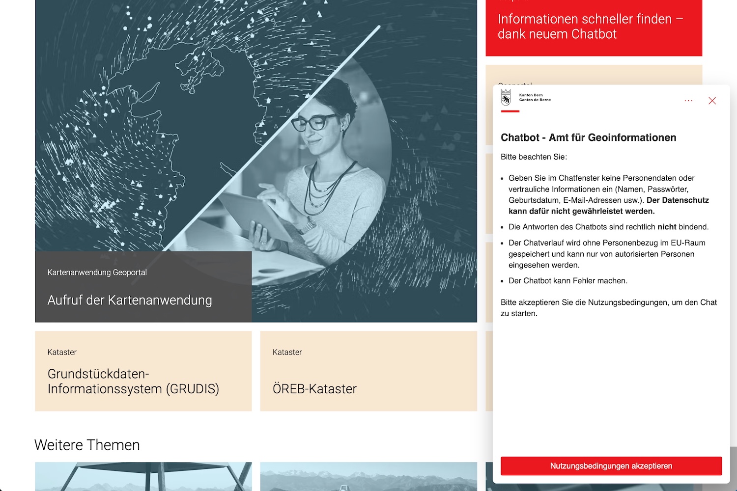 Spatialists – geospatial news - Geoinformation chatbot for the canton of Berne