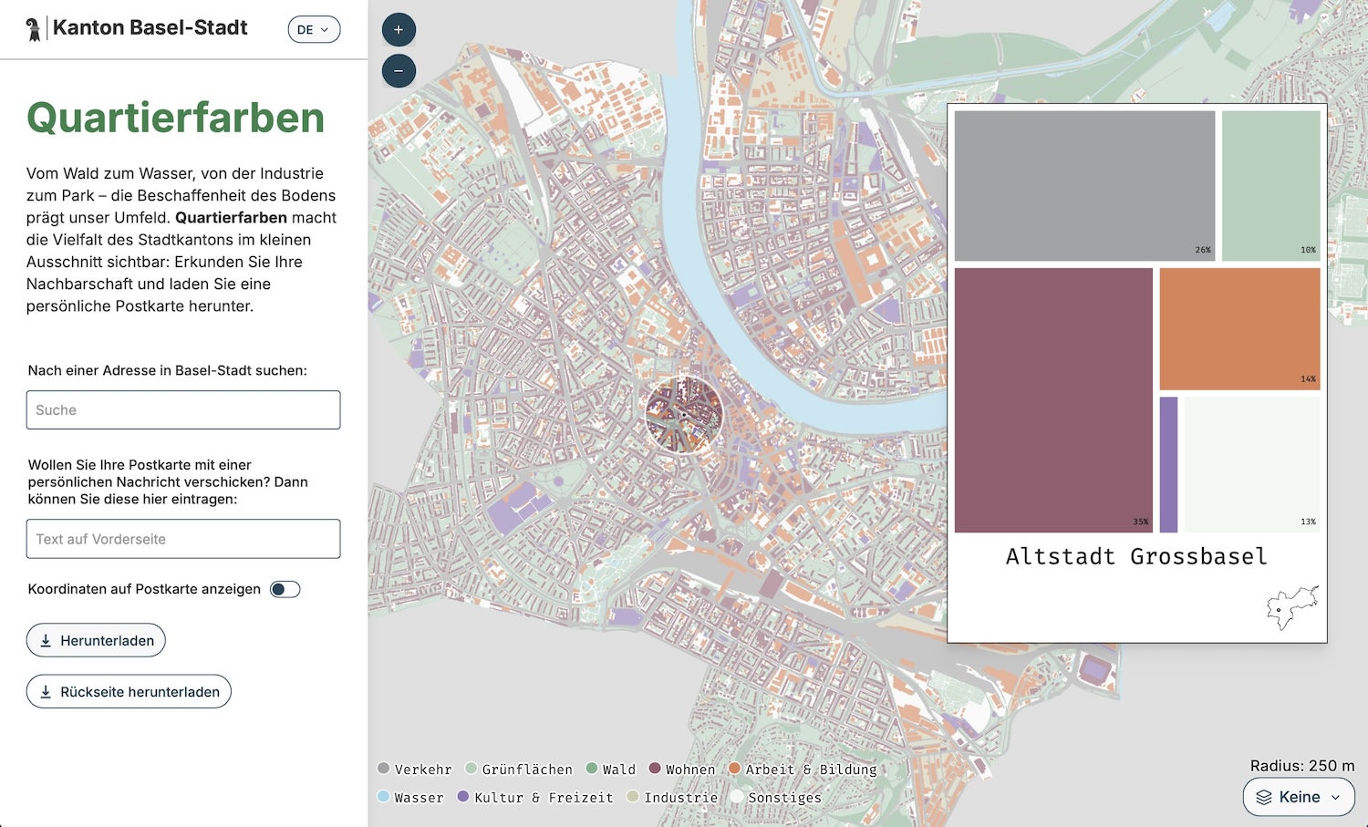 The Quartierfarben web app